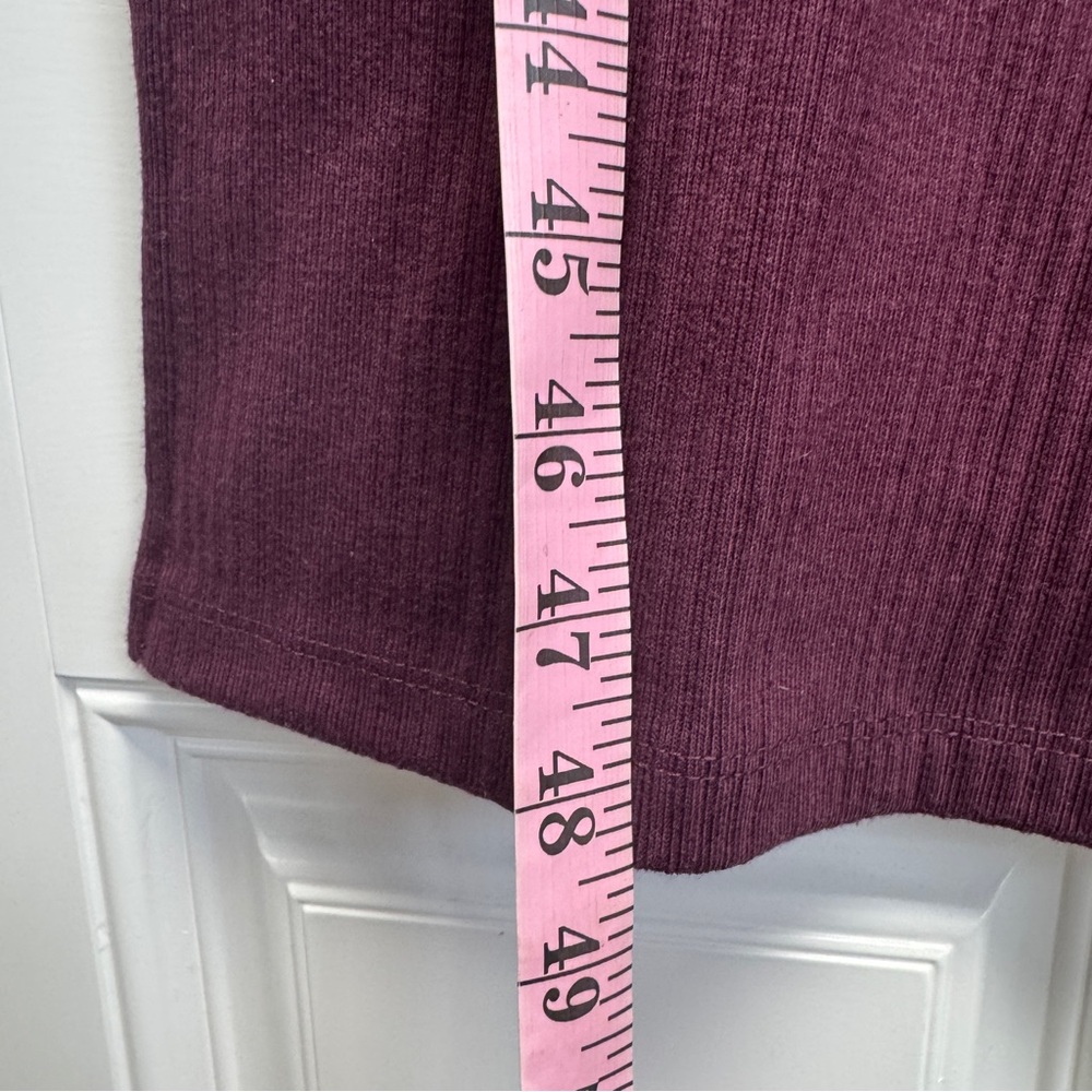 Sweaty Betty Long Sleeve Ribbed Midi Dress in Deep Plum - Picture 7 of 10